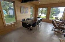 Cozy living area with comfortable plush seating and modern decor, perfect for family movie nights at our Eagle River vacation rental.